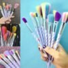 10 pcs Unicorn Rainbow Make Up Brushes