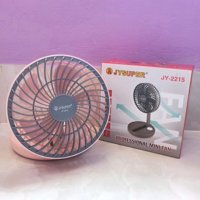 JY SUPER Rechargeable Foldable Fan JY 2215 With LED Light - লাইট সহ ফ্যান ২২১৫ - Image 4
