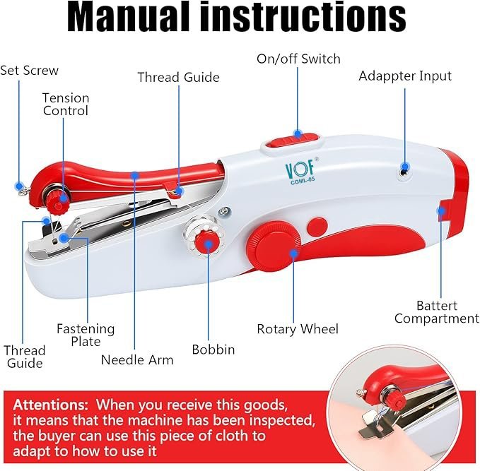 Mini Handheld Sewing Machine - ছোট হ্যান্ড সেলাই মেশিন | VOF CGML-05 - Image 4
