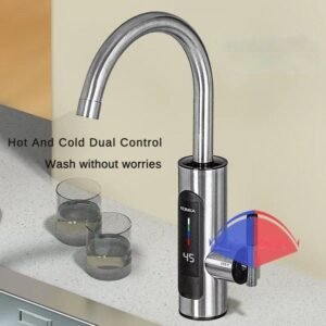 Alternative view of LED Metal Instant Electric Kitchen Faucet Water Tap - কিচেনের প্রিমিয়াম ইলেক্ট্রিক ওয়াটার ট্যাপ RY 019