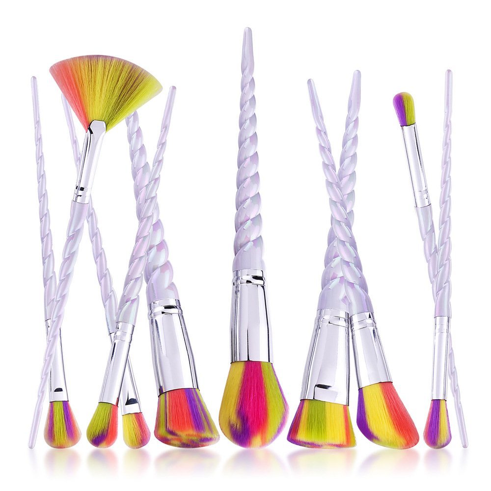 10 pcs Unicorn Rainbow Make Up Brushes - Image 3
