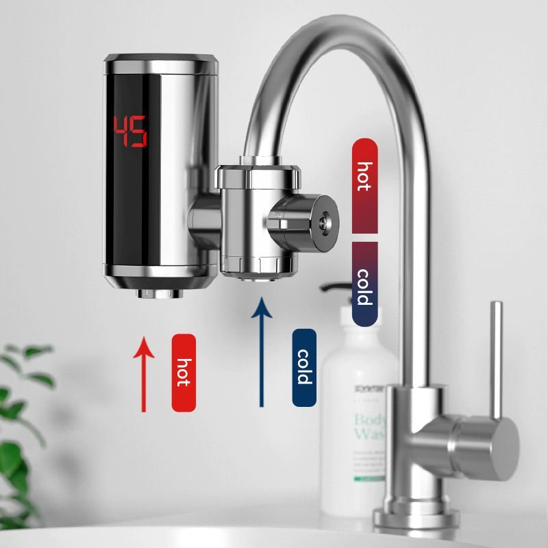 LED Metal Instant Electric Kitchen Faucet Water Tap কিচেনের প্রিমিয়াম ইলেক্ট্রিক ওয়াটার ট্যাপ RY 013 - Image 4