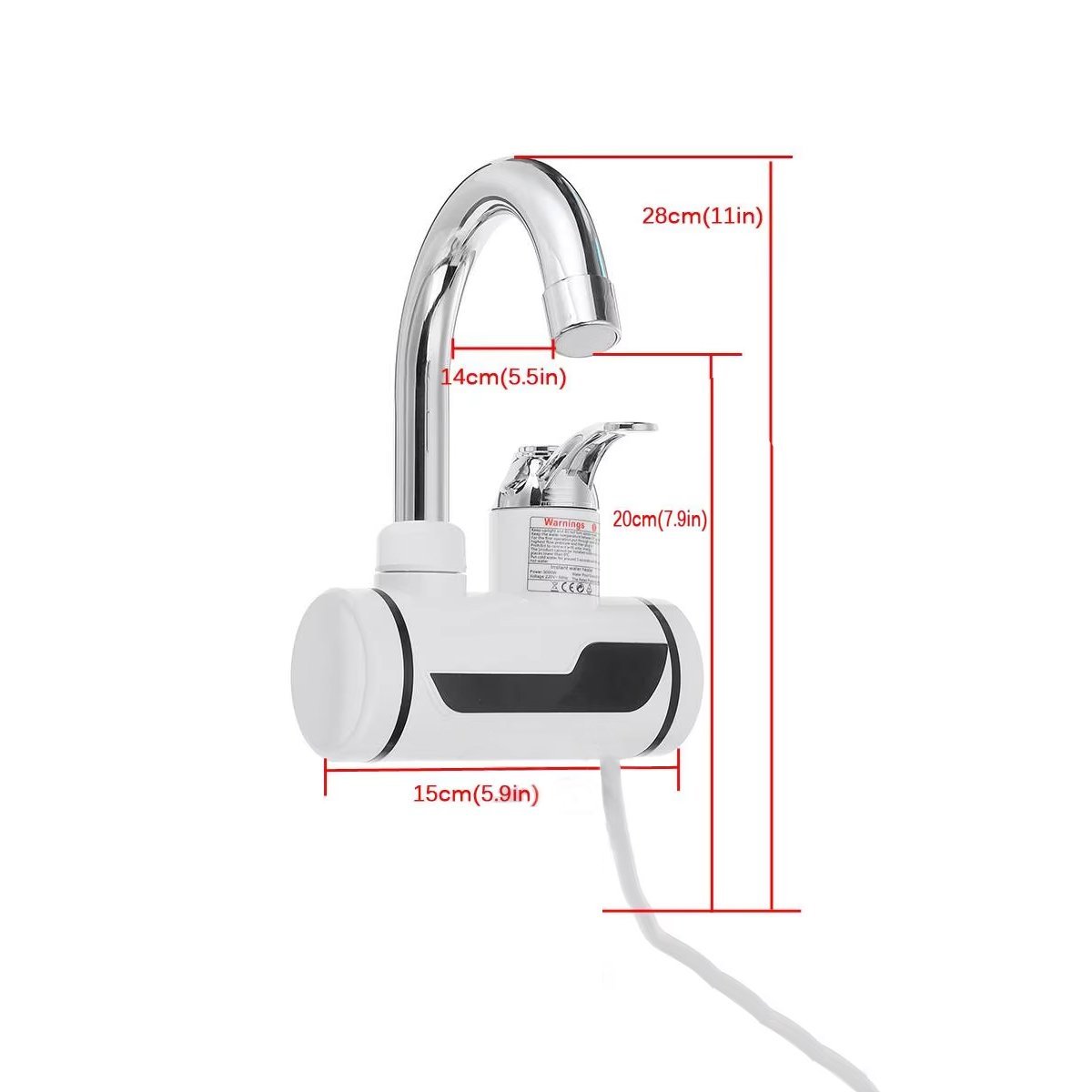 দেওয়ালের জন্য - Electric Hot Cold Water Tap Wall Mount - Image 3